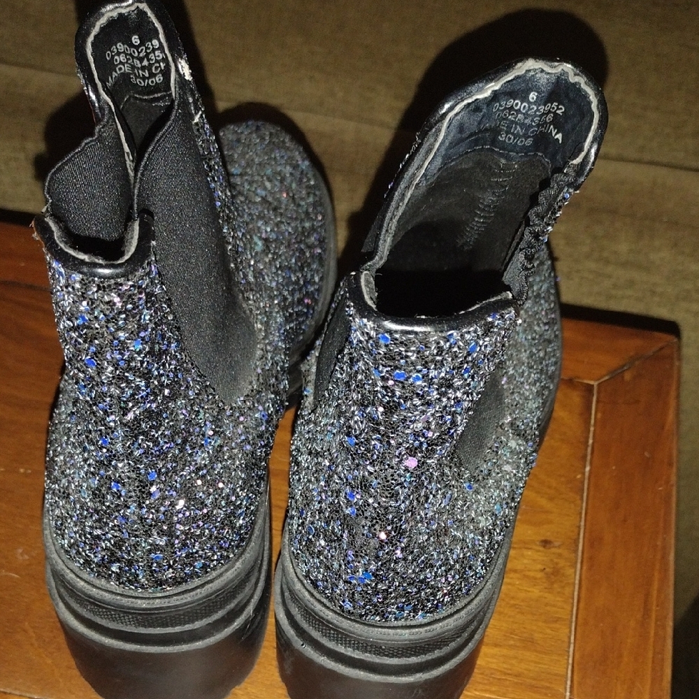 ASOS Black Platform Glitter Shoes - Picture 6 of 8